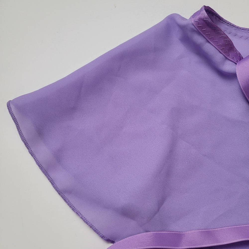 M Stevens Girls 34" Lavender Ballet Chiffon Wrap Skirt - Picture 8 of 12